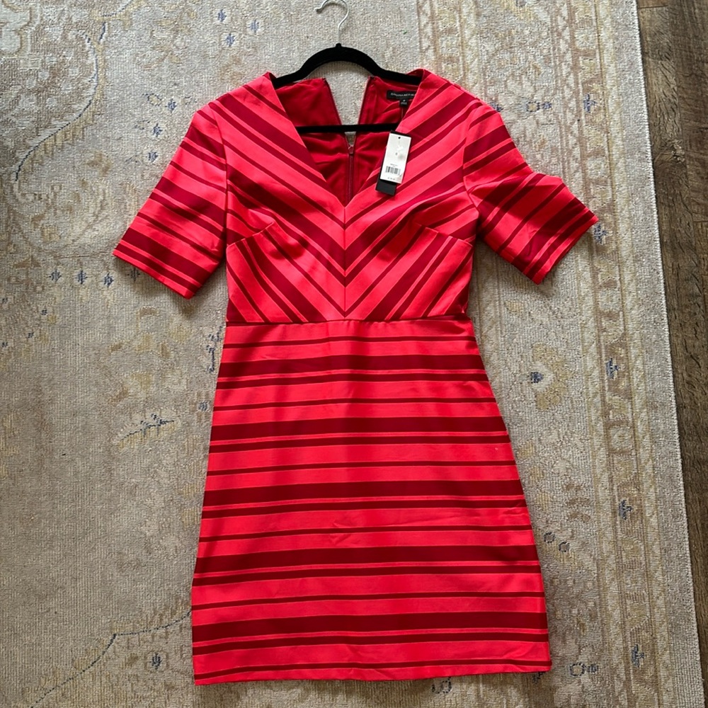 NWT Banana Republic Red Striped A-Line Dress 8